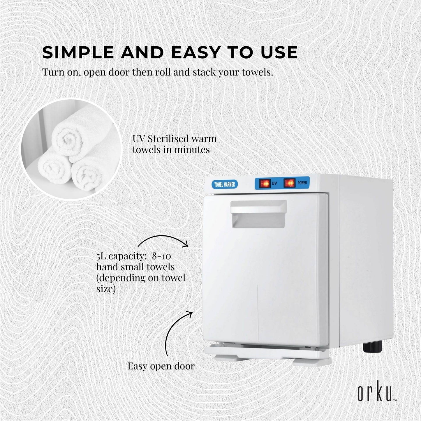 5L White Electric Towel Warmer Mini UV Steriliser Cabinet Hot Heater Sanitiser-4