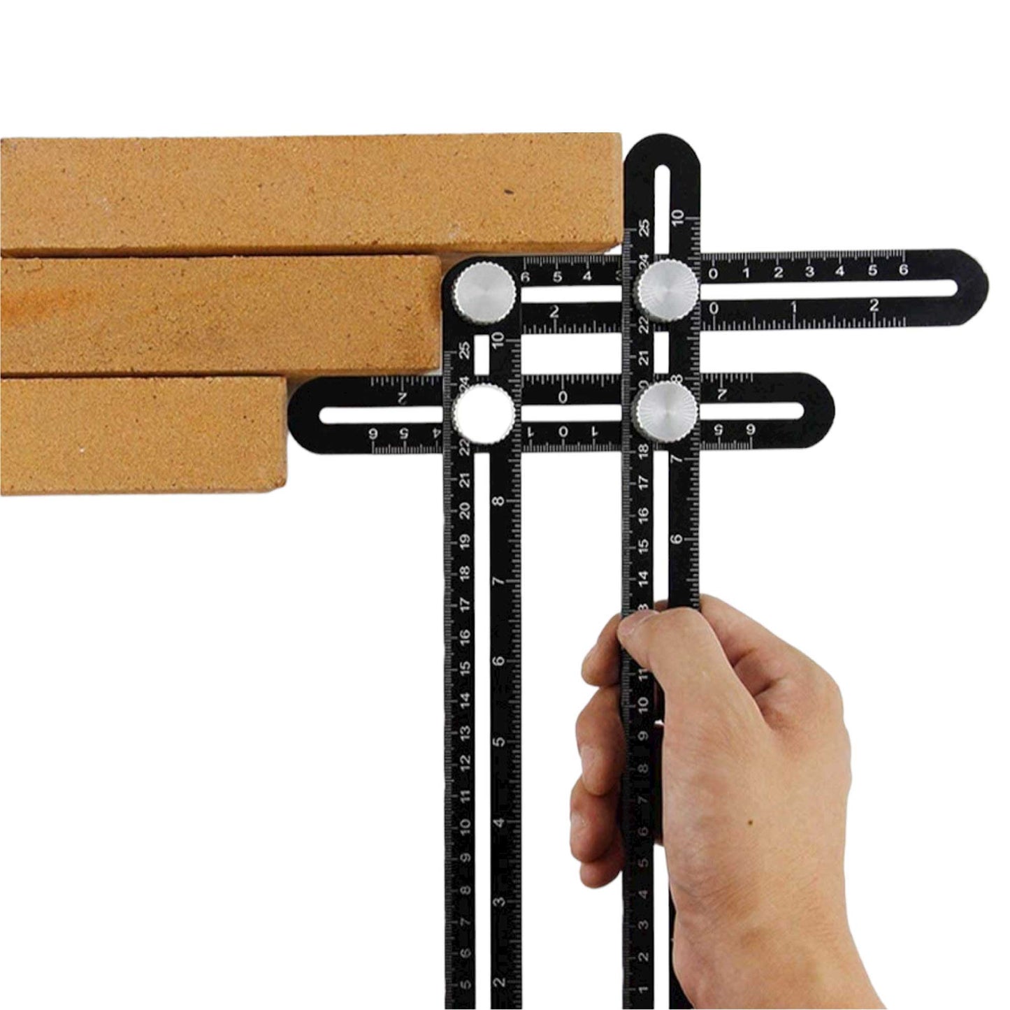 6 Fold Alloy Multiple Angle Ruler - Layout Measuring Template Tool-3