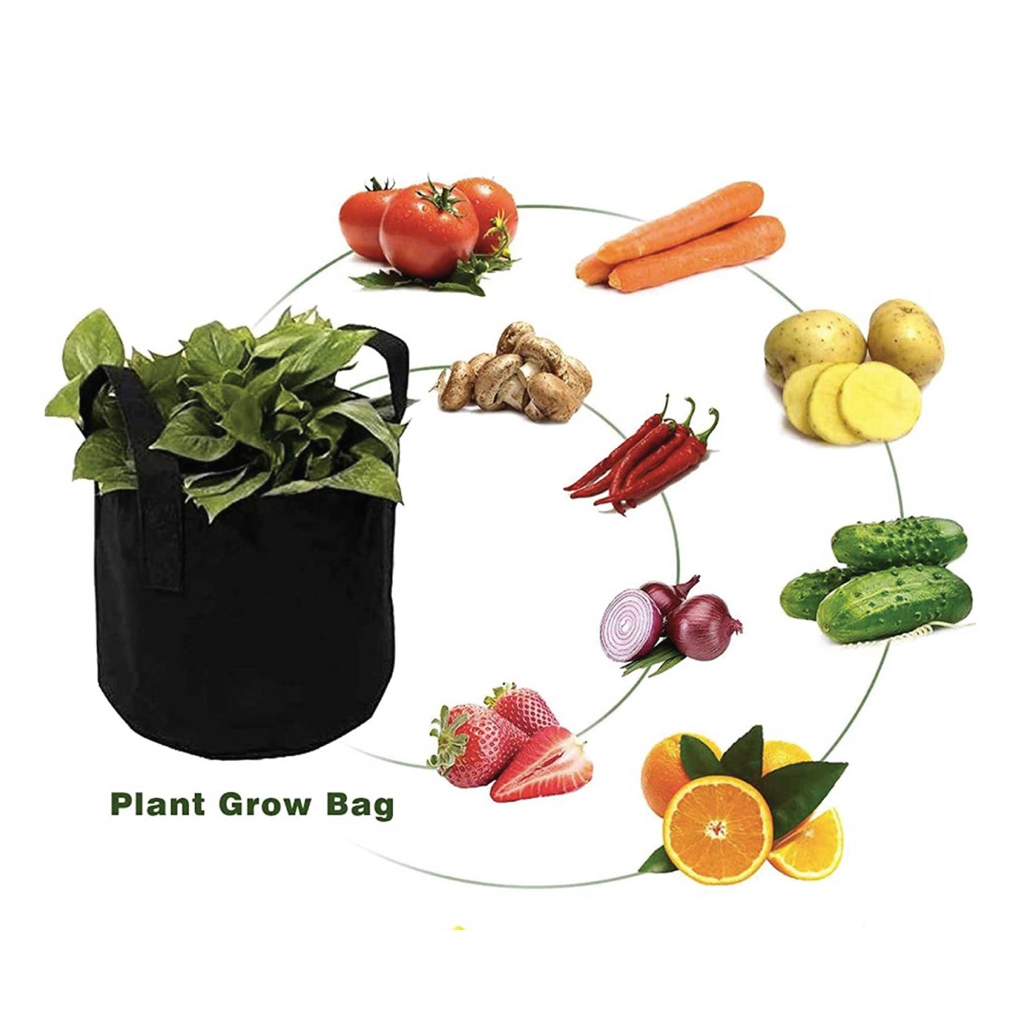 6 Pck 10 Gallon Fabric Flower Pots 38L Garden Planter Bags Black Felt Root Pouch-4