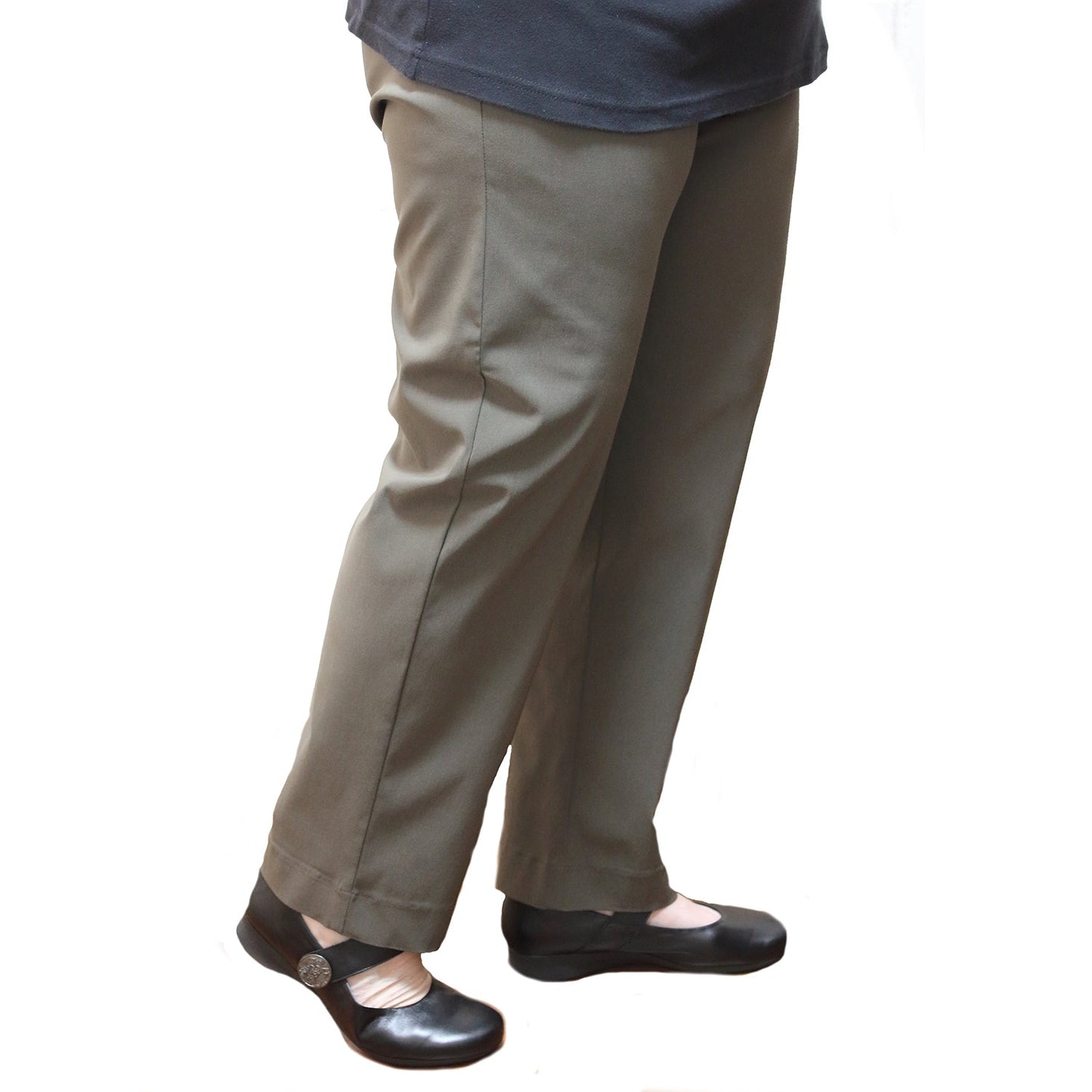 Womens Straight Leg Bengaline Pull On Stretch Work Pants Ladies Bottoms Ponte-15
