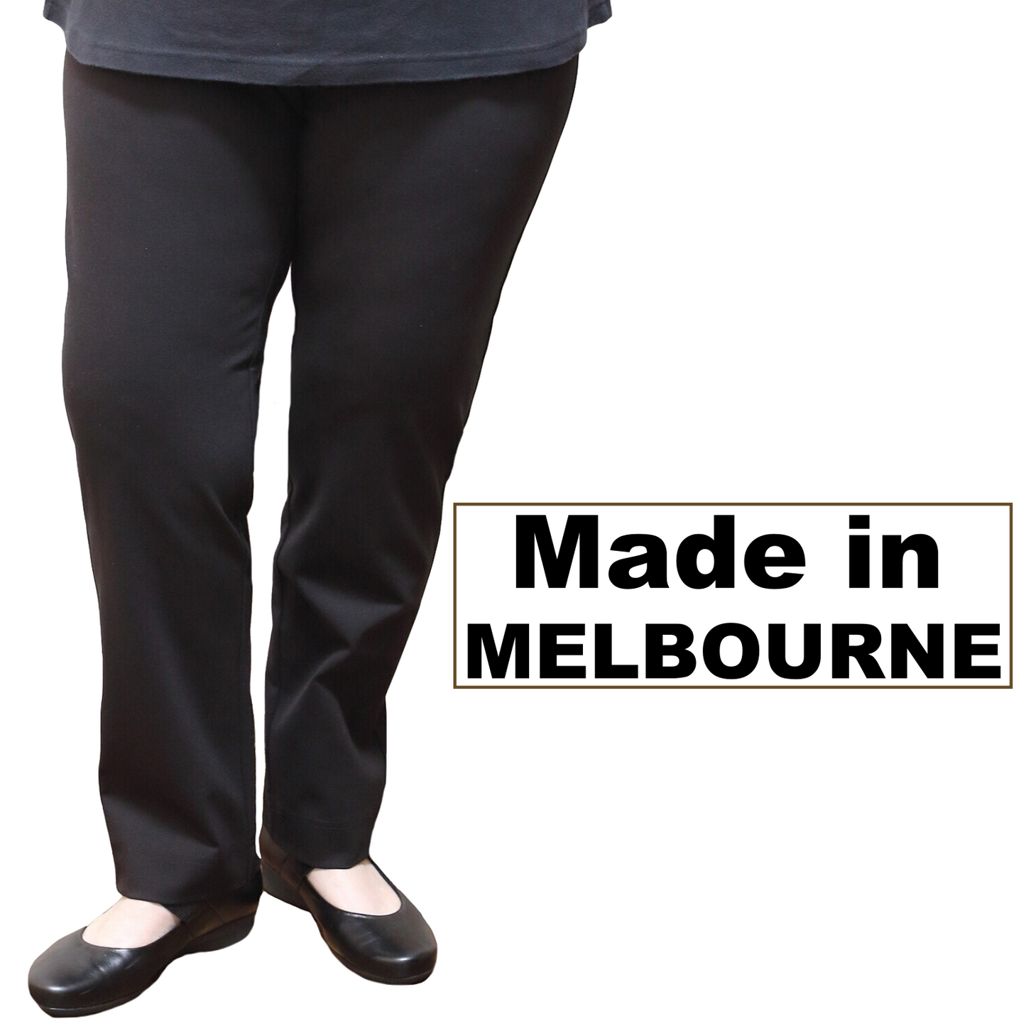 Womens Straight Leg Bengaline Pull On Stretch Work Pants Ladies Bottoms Ponte-4
