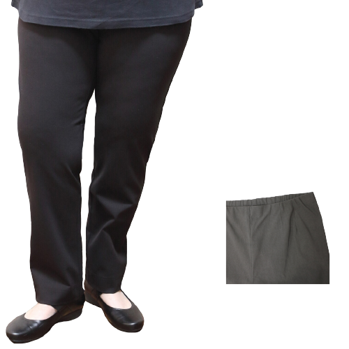 Womens Straight Leg Bengaline Pull On Stretch Work Pants Ladies Bottoms Ponte-0