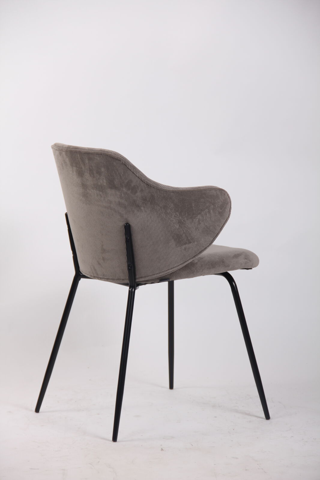 Set of 2 Corduroy Dining Chairs - Grey-4