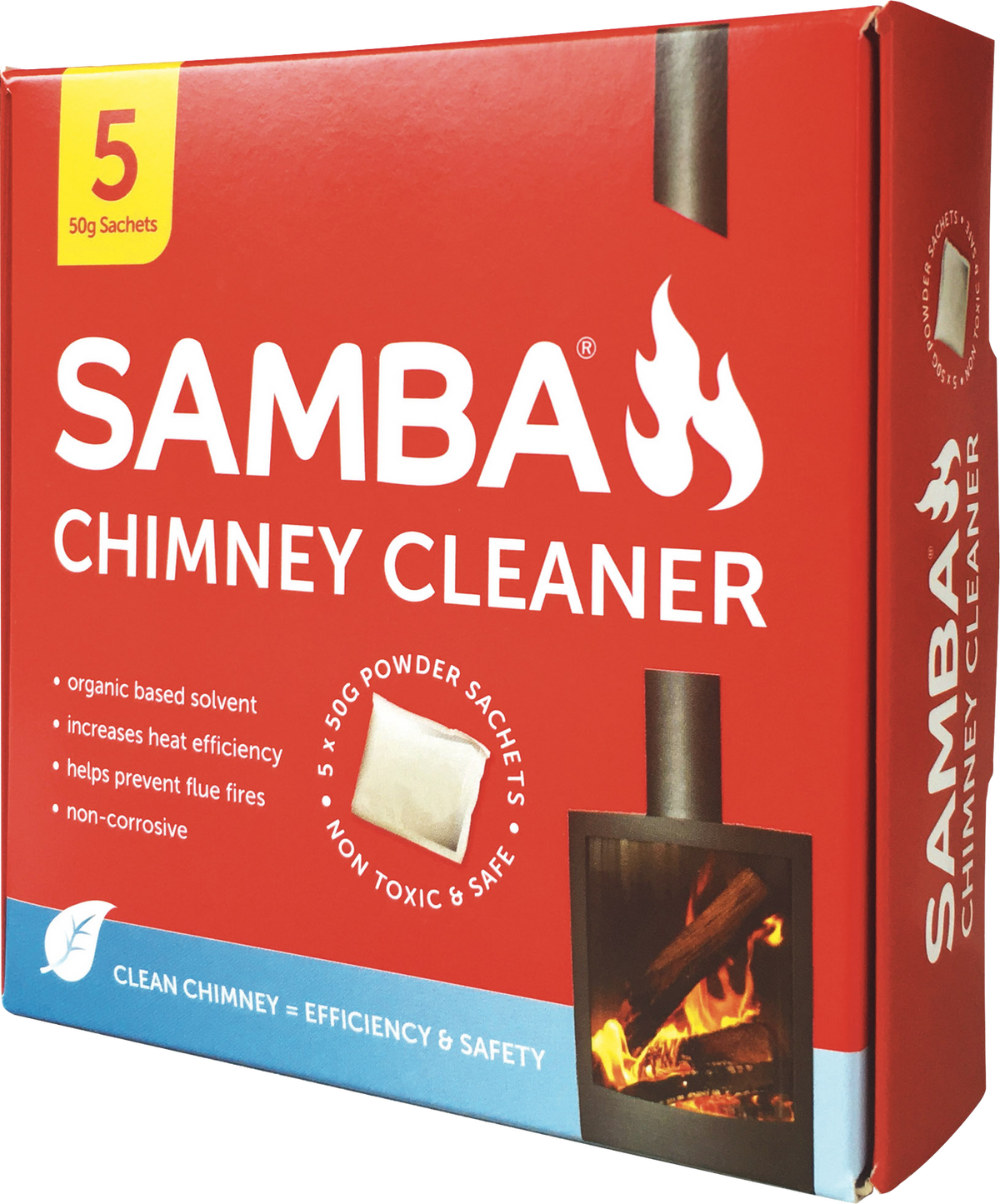 SAMBA Chimney Cleaner Sachets - 20 Packs of 5 Powder Sachets (100 Sachets Total)