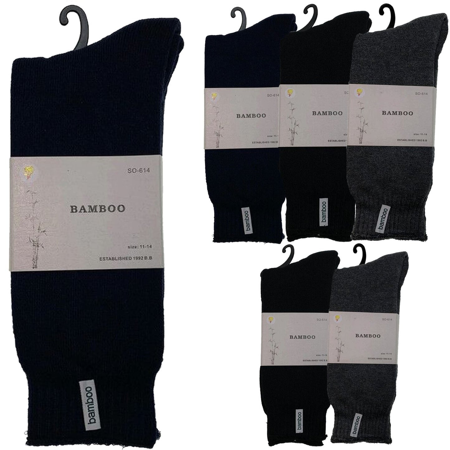 6 Pairs PREMIUM BAMBOO SOCKS Mens Heavy Duty Thick Work Socks BULK Cushion-5