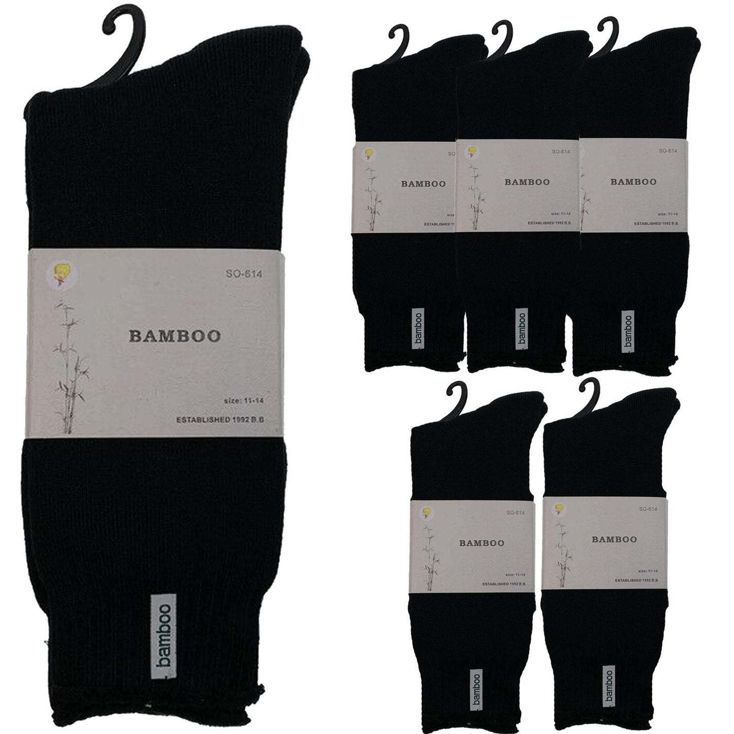 6 Pairs PREMIUM BAMBOO SOCKS Mens Heavy Duty Thick Work Socks BULK Cushion-7