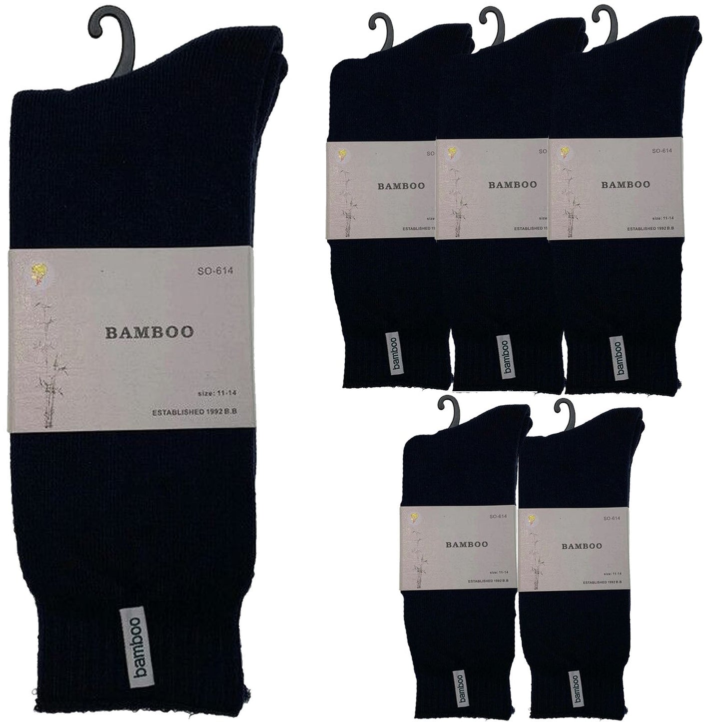 6 Pairs PREMIUM BAMBOO SOCKS Mens Heavy Duty Thick Work Socks BULK Cushion-11