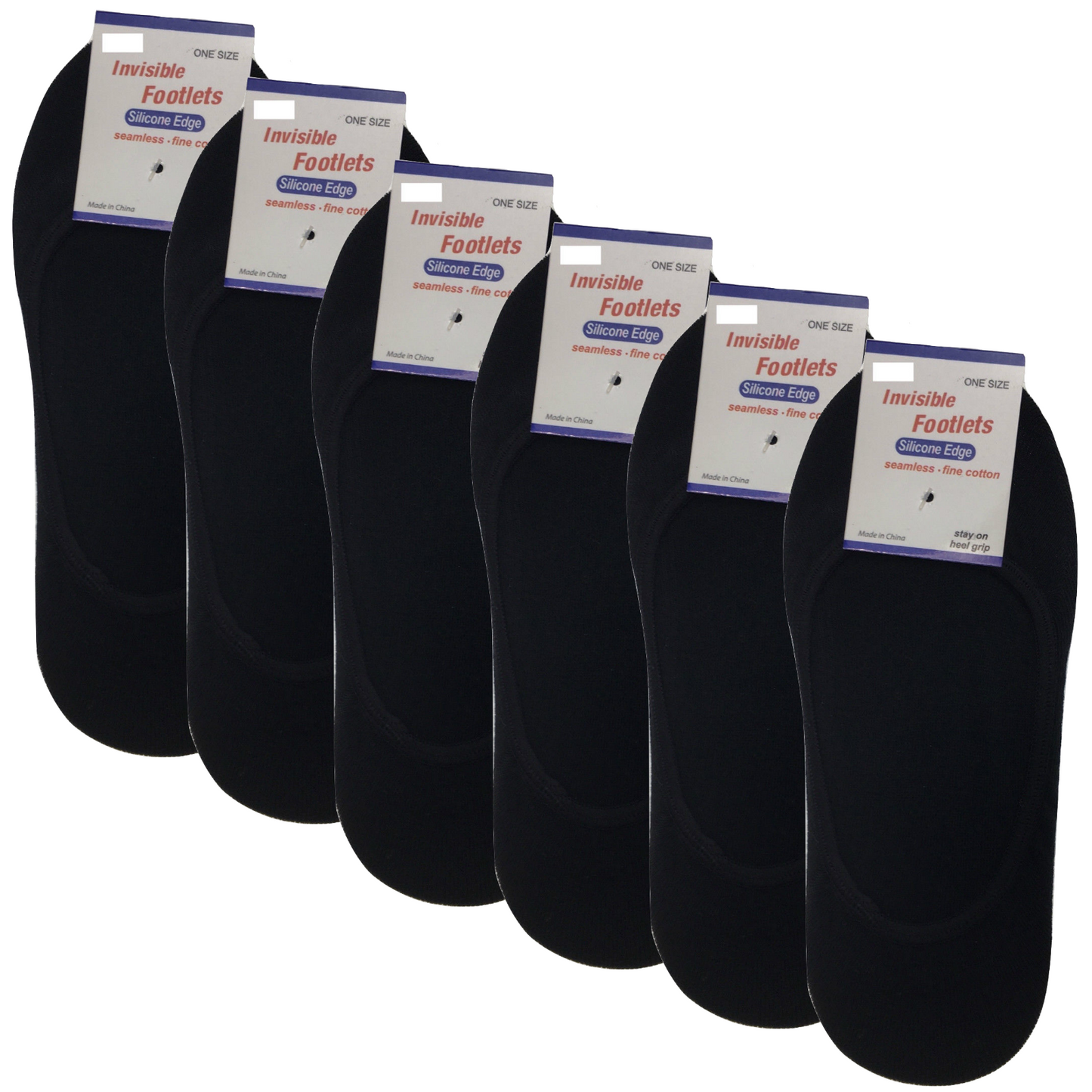 6x NO SHOW COTTON SOCKS Non Slip Heel Grip Low Cut Invisible Footlet Seamless-9