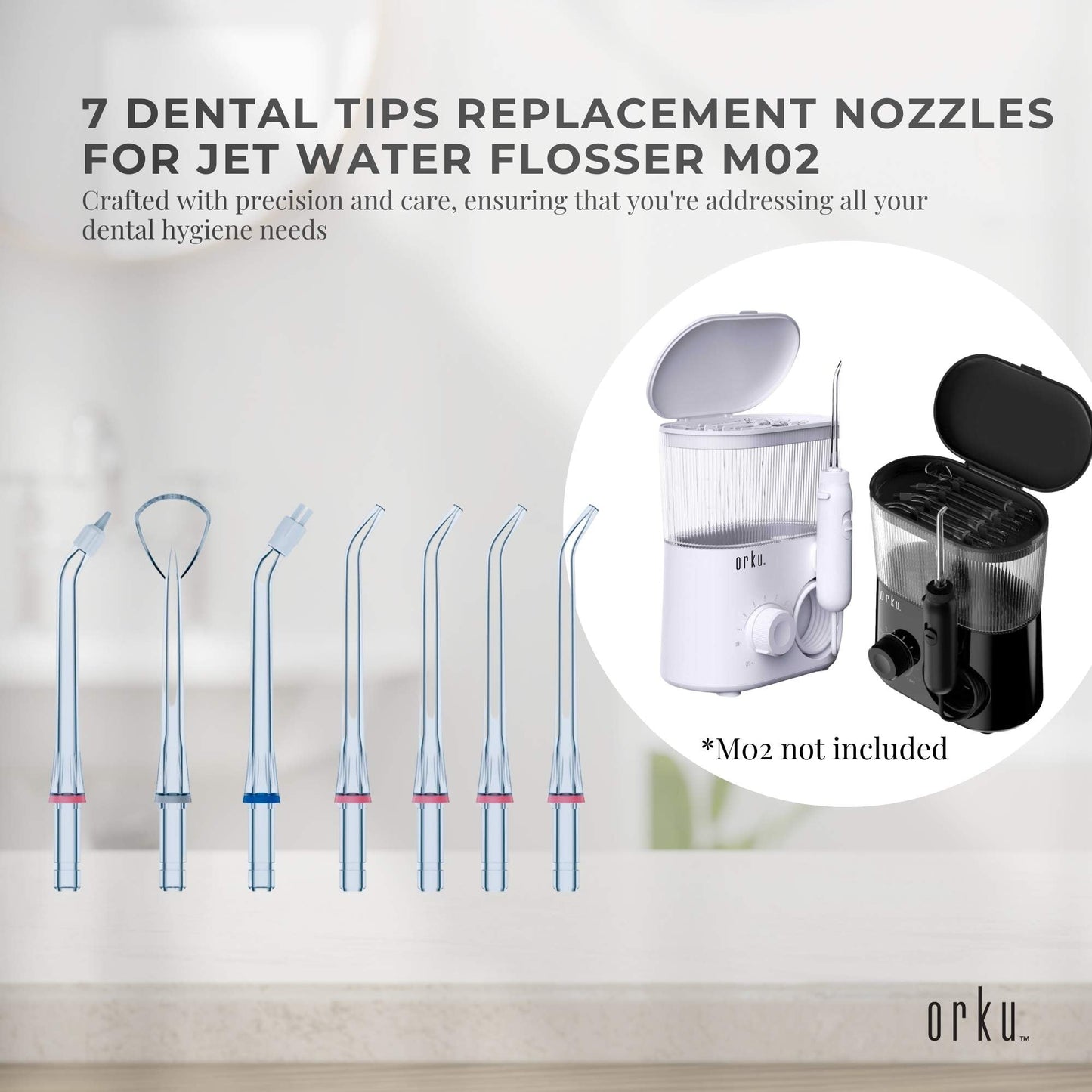 7 Dental Tips Replacement Nozzles for Jet Water Flosser M02-1