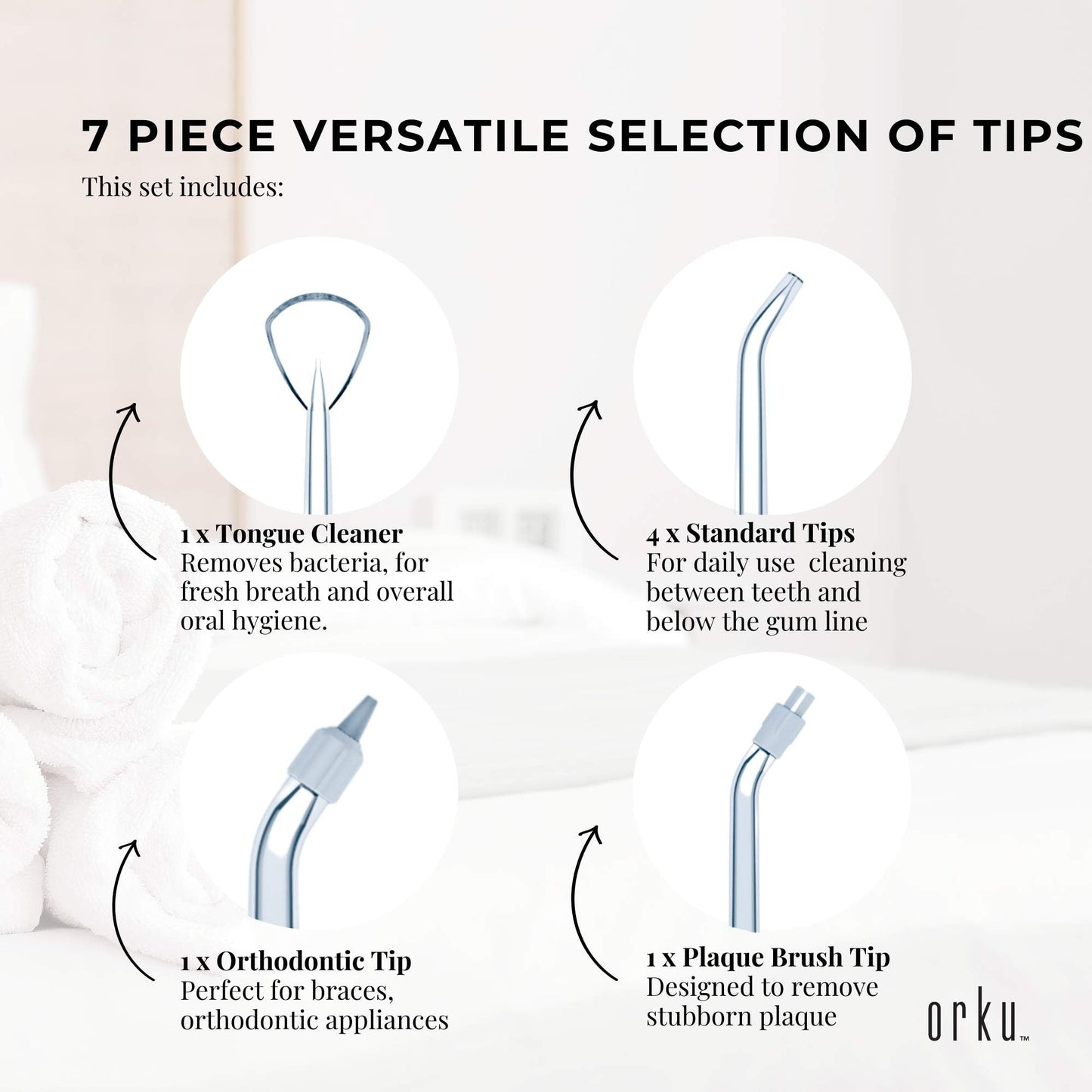 7 Dental Tips Replacement Nozzles for Jet Water Flosser M02-3
