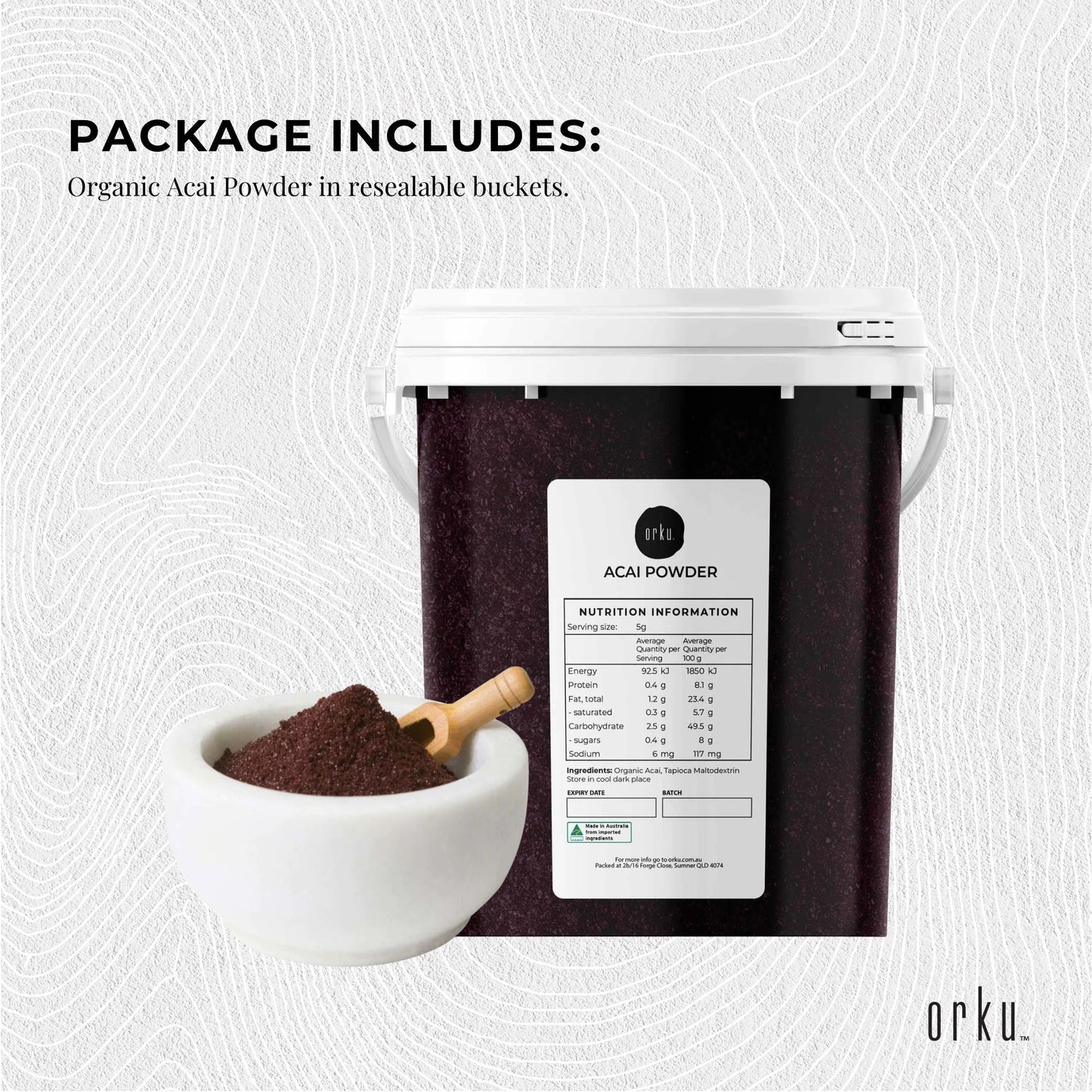 700g Acai Powder Bucket 100% Organic - Superfood Amazon Berries-2