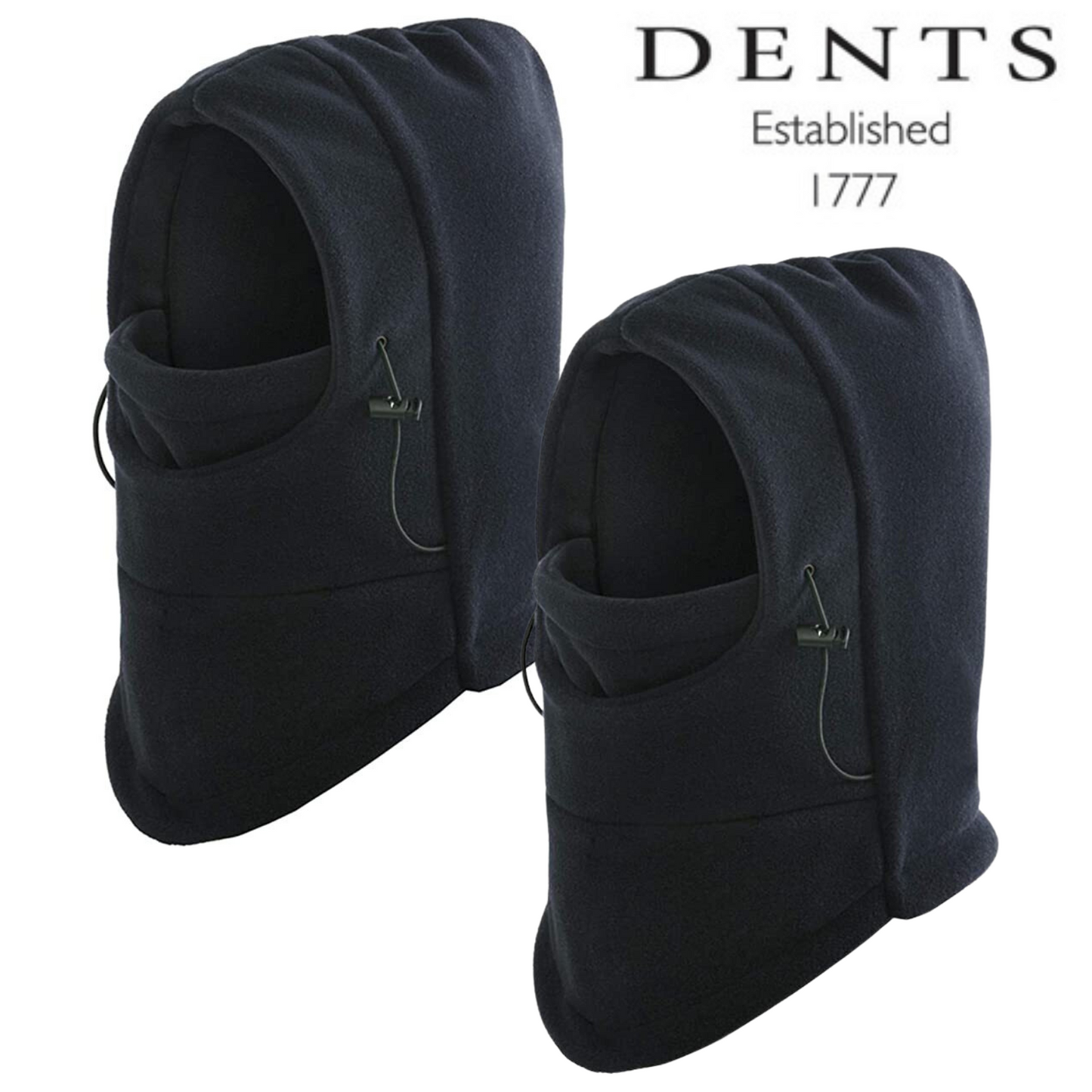 2x Windproof Thermal Fleece Balaclava Beanie Hat Full Face Mask Ski - Black-1