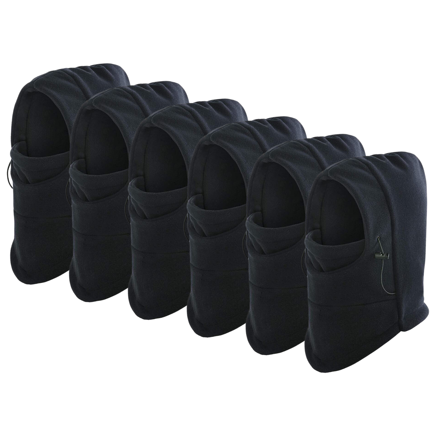 6x Windproof Thermal Fleece Balaclava Beanie Hat Full Face Mask Ski - Black-0