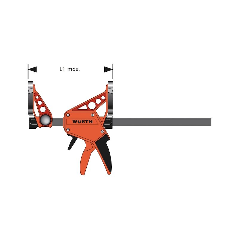 450mm Wurth Quick-Grip One Handed Bar Clamp F Clamp Hand Trigger Action Clamp-4