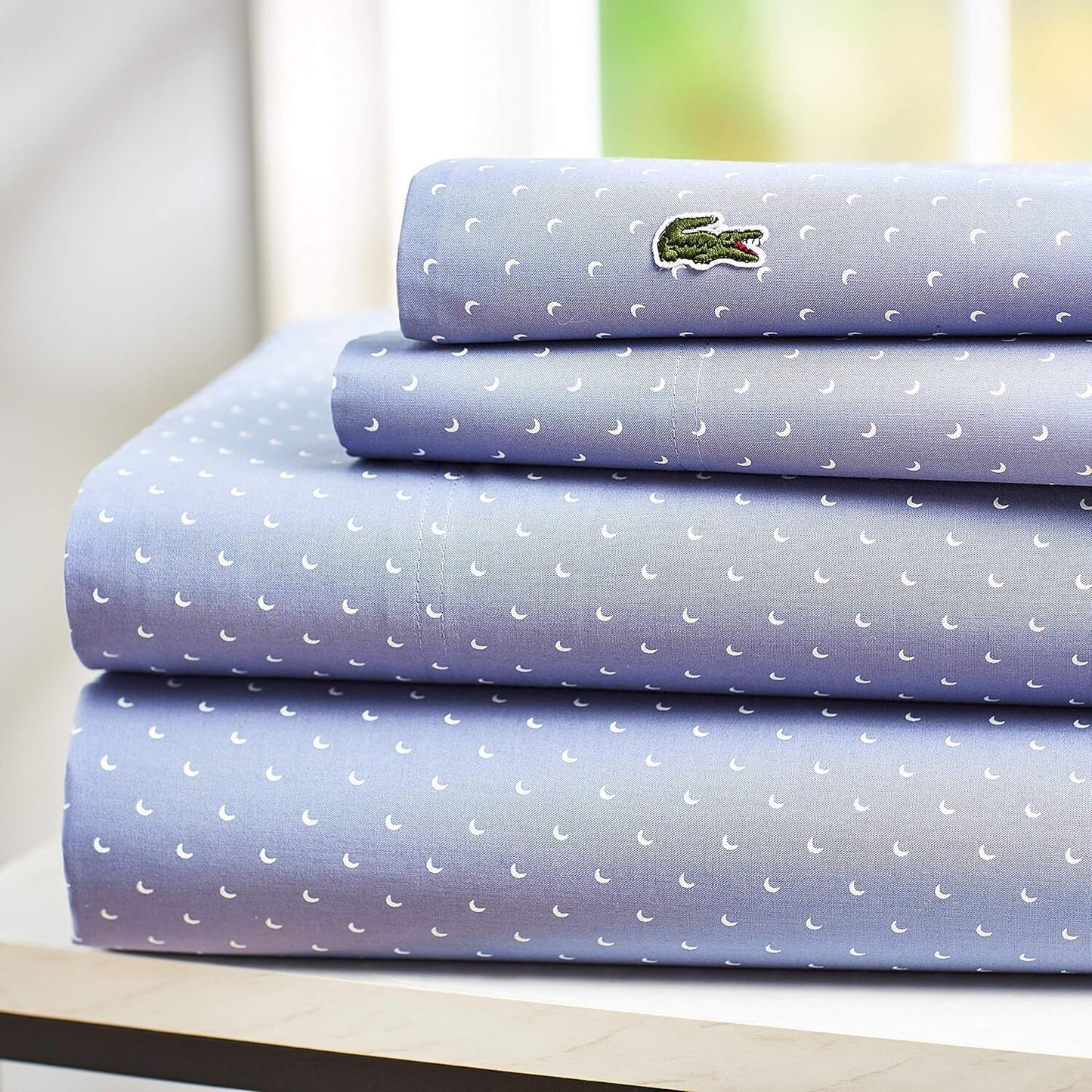 Lacoste 4-Piece California King Bed Sheet Set in Golf Slate Blue