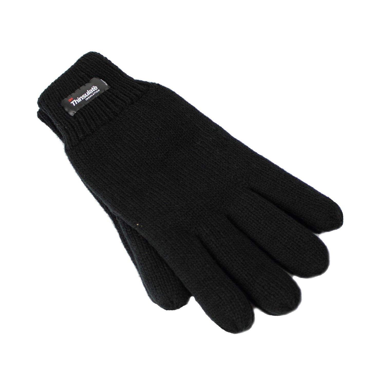 Dents 3M THINSULATE Gloves Snow Ski Knitted Polar Fleece Thermal Plain Winter - Black-1