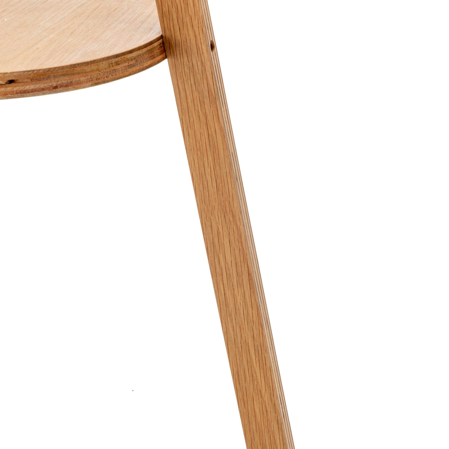 145cm Wooden Tripod Floor Lamp with Round Shelf & White Linen Shade - Natural-4