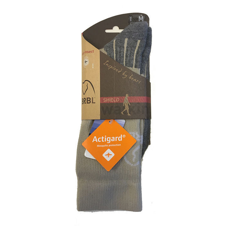 1 Pair BRBL Anti Insect Hiking & Walking Socks Camping Protection Anti Bacterial - Beige - M-0