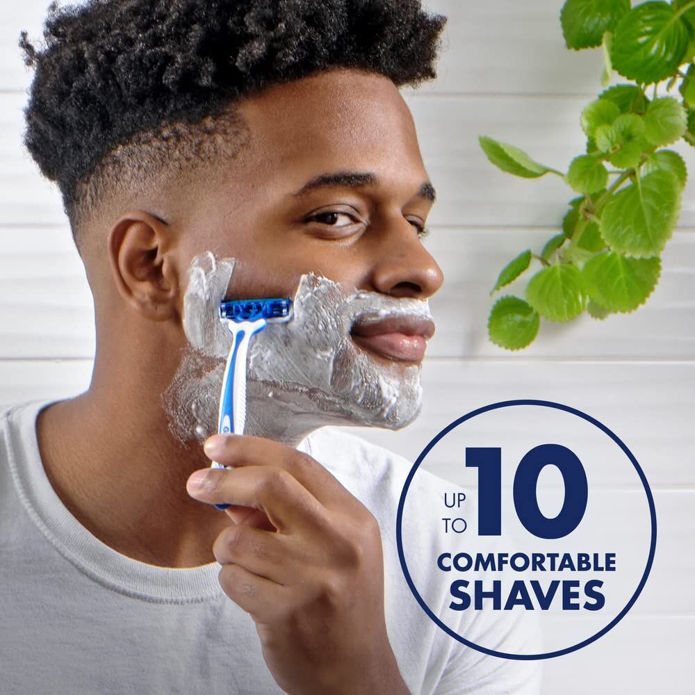 8x Gillette SkinMate Mens Sensitive Skin Disposable Razors in Blue