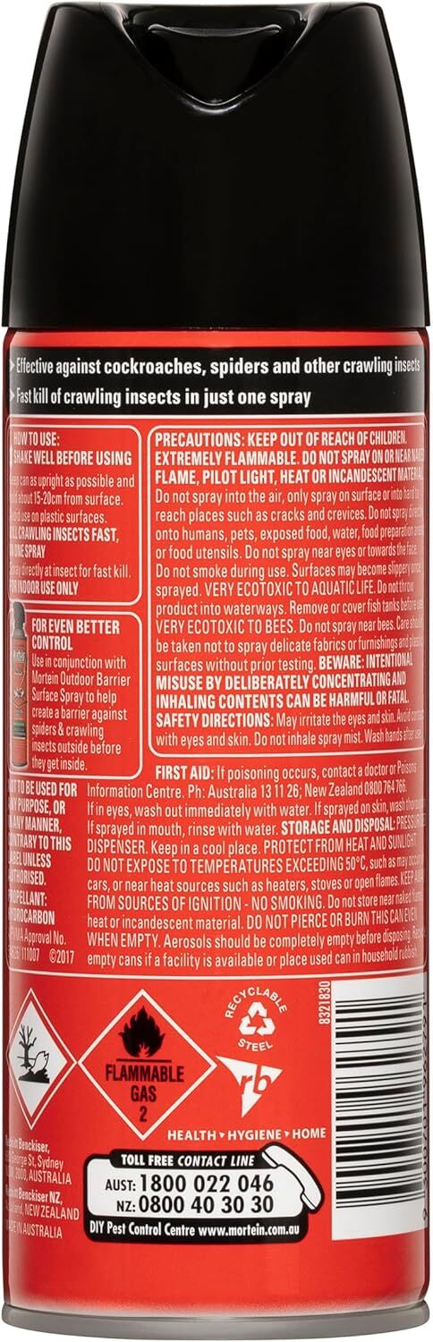 Mortein Fast Knockdown Odourless Surface Spray Crawling Insect Killer 250g
