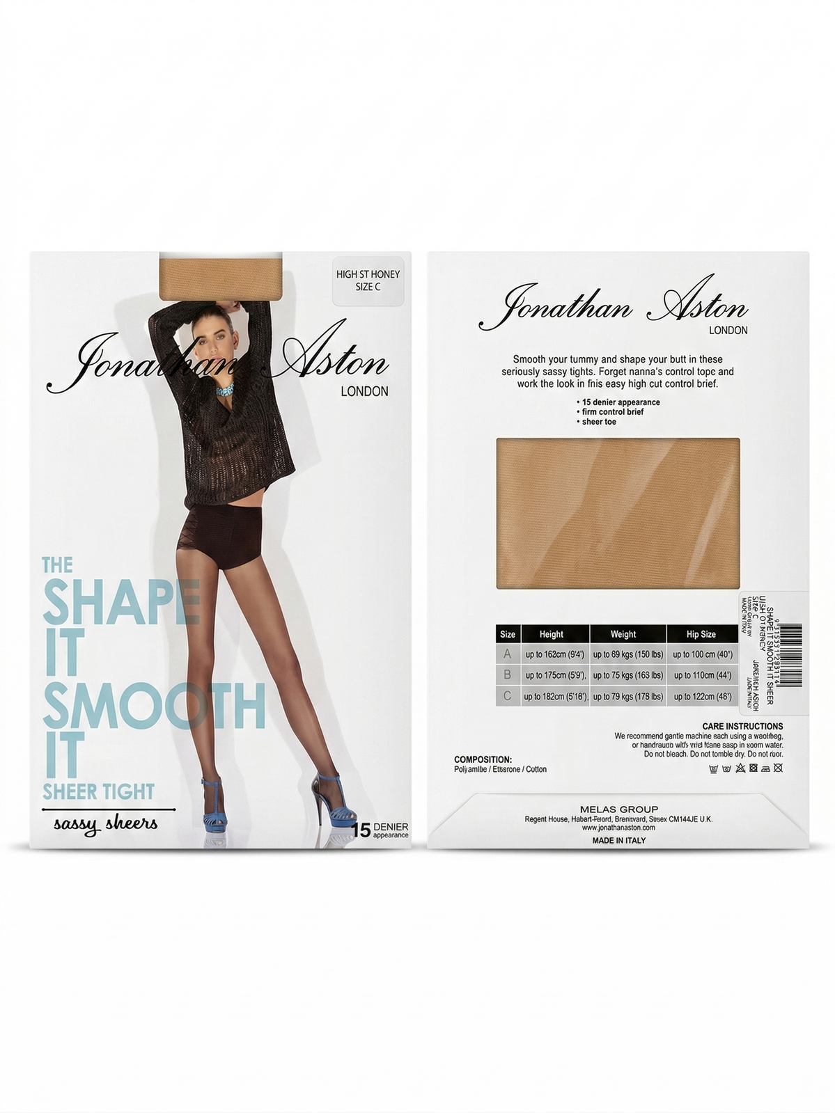 Jonathan Aston Sheer Tights in High Street Honey (Size C) - Made in Italy