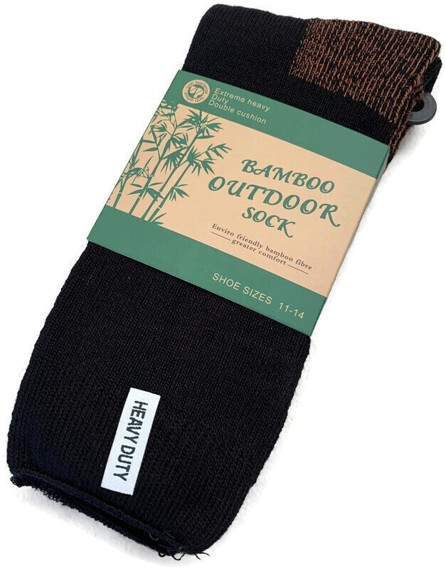 1 Pair BAMBOO OUTDOOR SOCKS Mens Heavy Duty Thick Work Socks Cushion-1