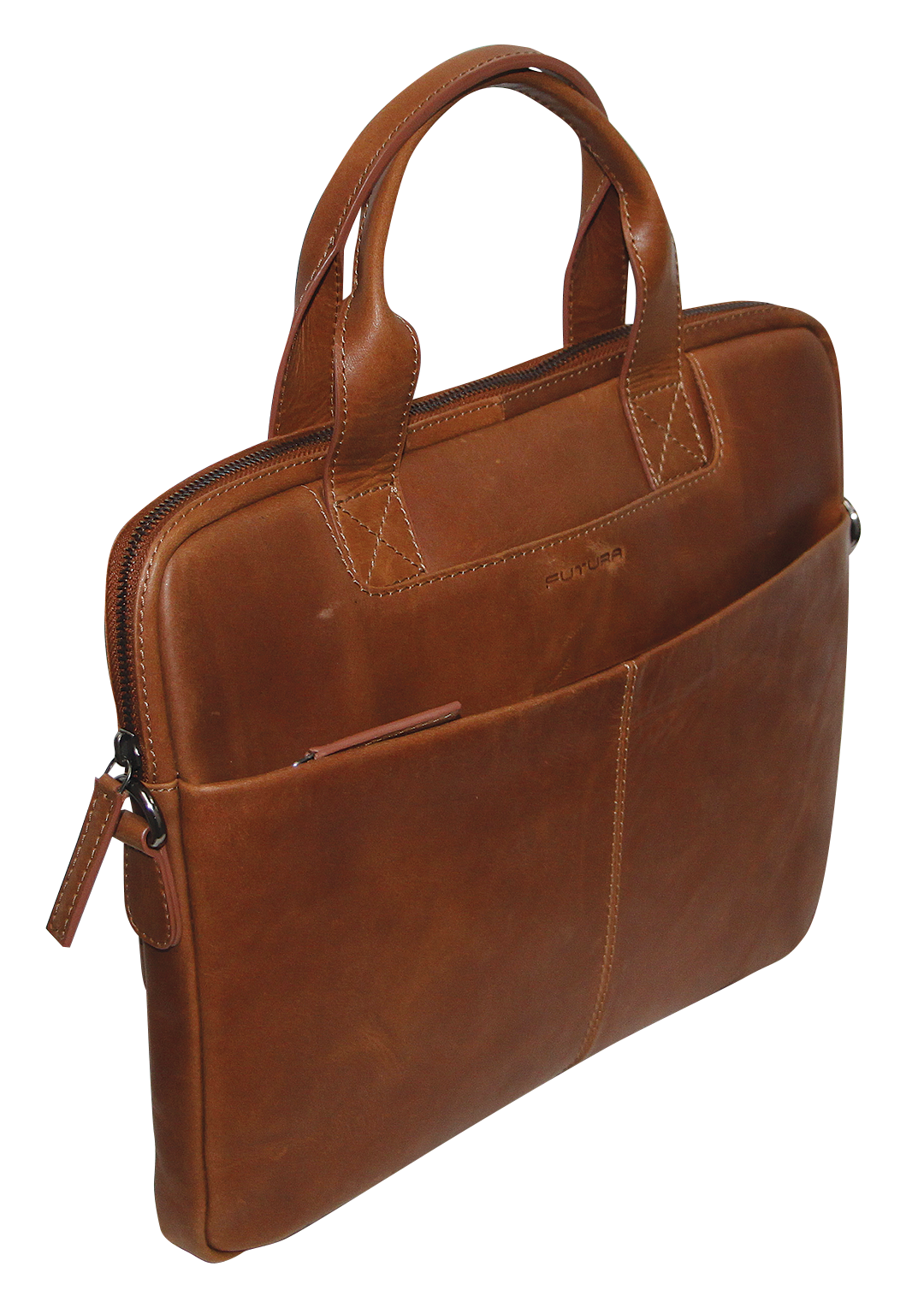 Futura Mens Slimline Laptop Bag Satchel Handbag Handles College - Brown-2
