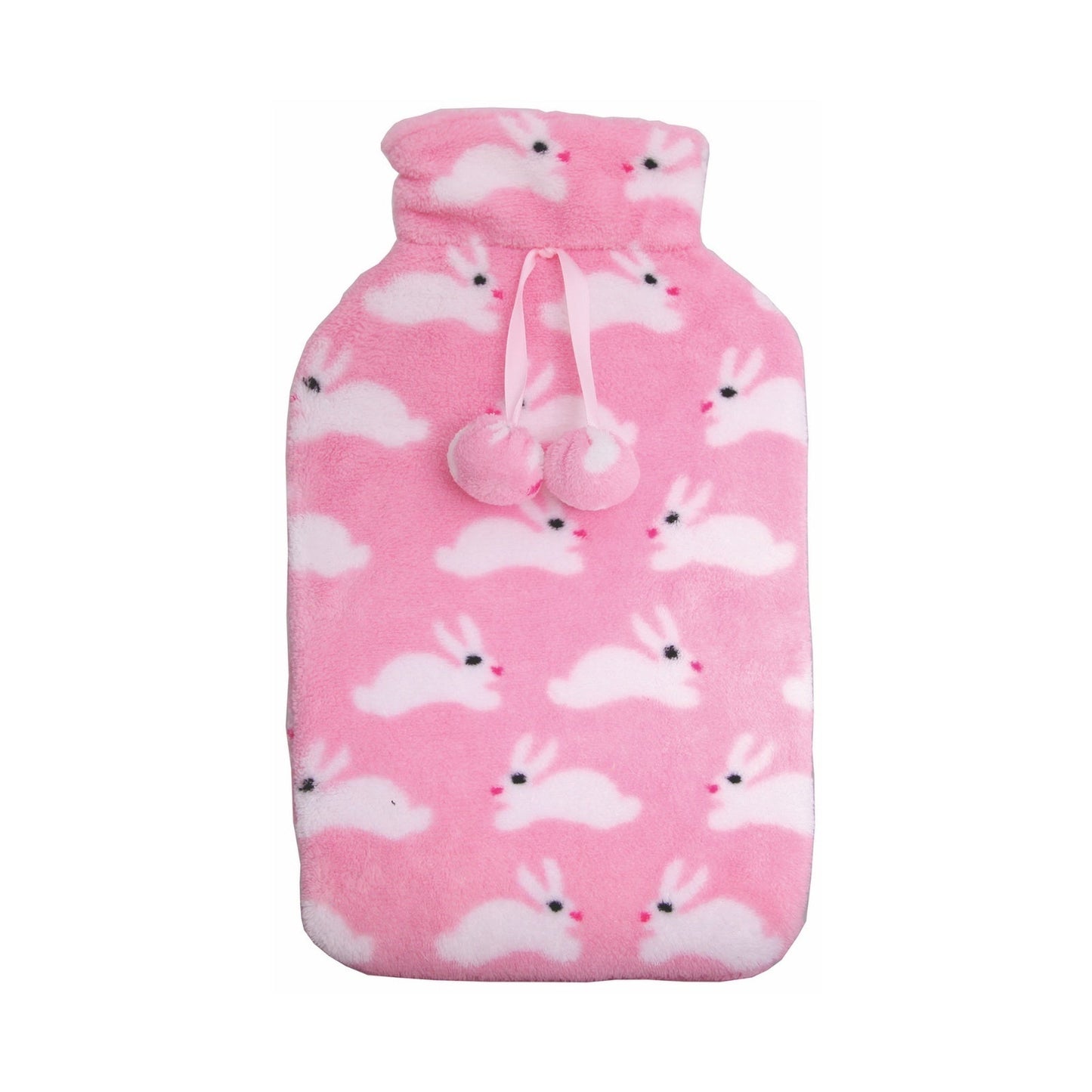 2L HOT WATER BOTTLE with Coral Fleece Cover Winter Warm Natural Rubber Bag-4
