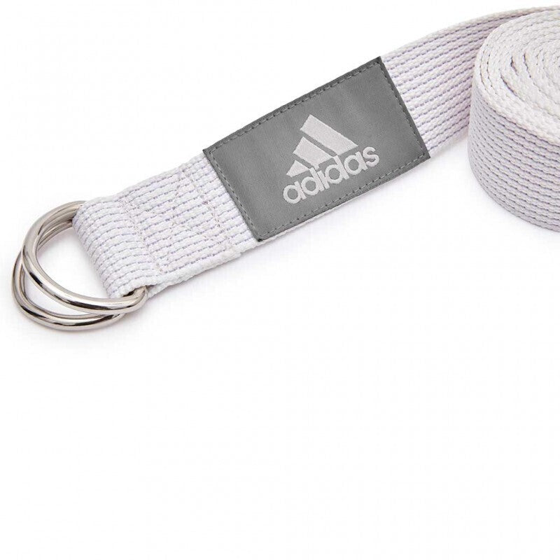 Adidas Premium Yoga Strap 2.5m Long Adjustable Belt Pilates Stretching Poses - Chalk White-4