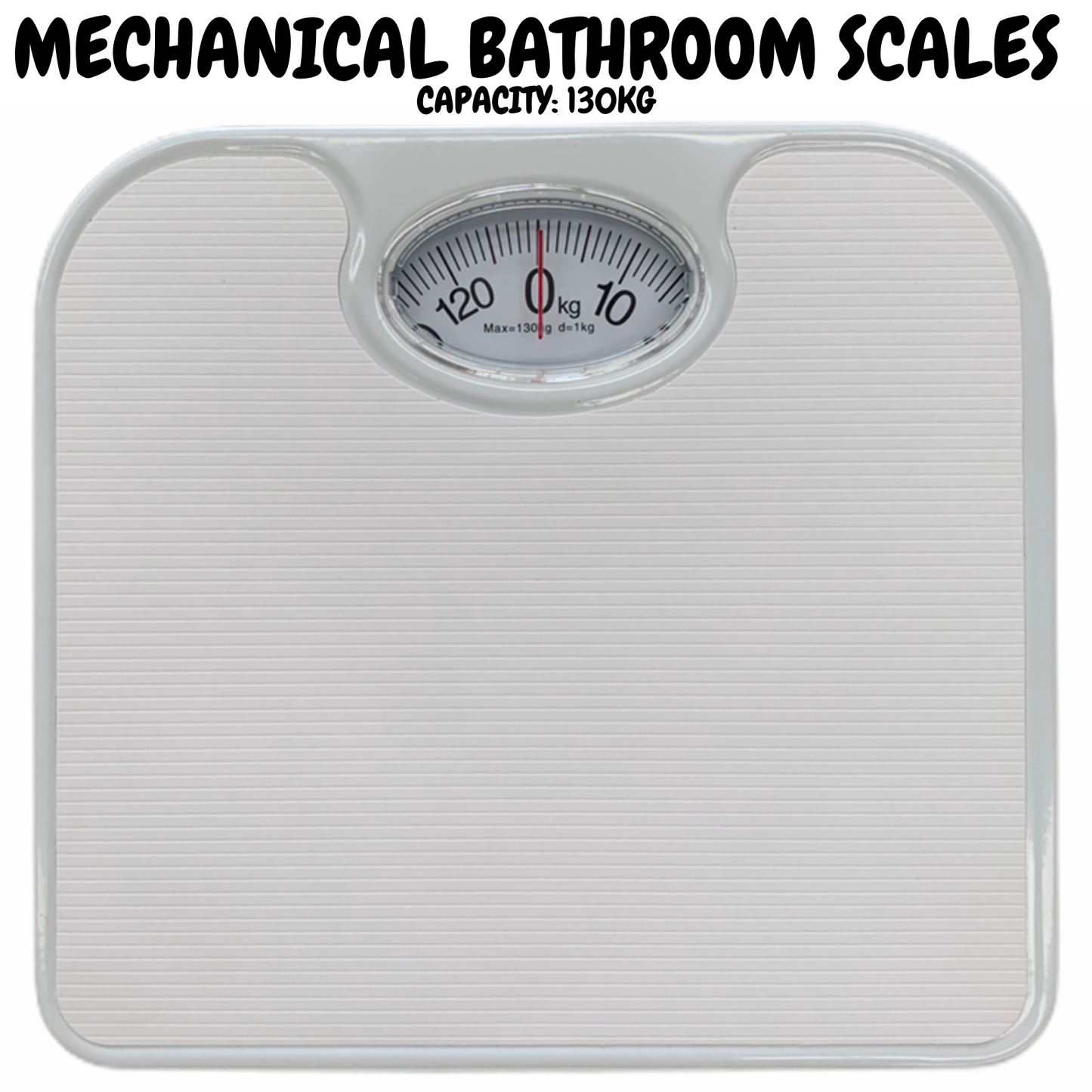 130kg BR Home Mechanical Bathroom Scales Weight Checker Kilo Kg Kilograms - White-1