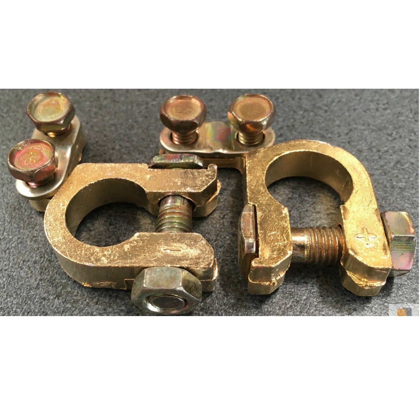 2pcs Battery Terminal Clamp Replacement Clips Brass Connector Auto Car Durable-4