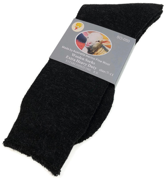 1 Pair Merino Wool Blend Woolen Work Socks Hiking Heavy Duty Warm Winter Thermal-8