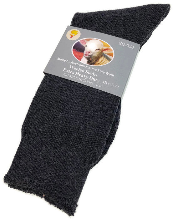 1 Pair Merino Wool Blend Woolen Work Socks Hiking Heavy Duty Warm Winter Thermal-4