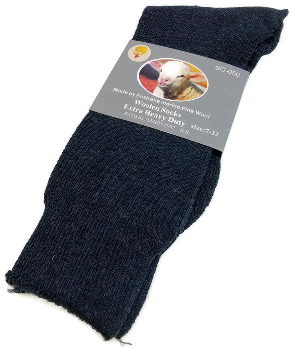 1 Pair Merino Wool Blend Woolen Work Socks Hiking Heavy Duty Warm Winter Thermal-6