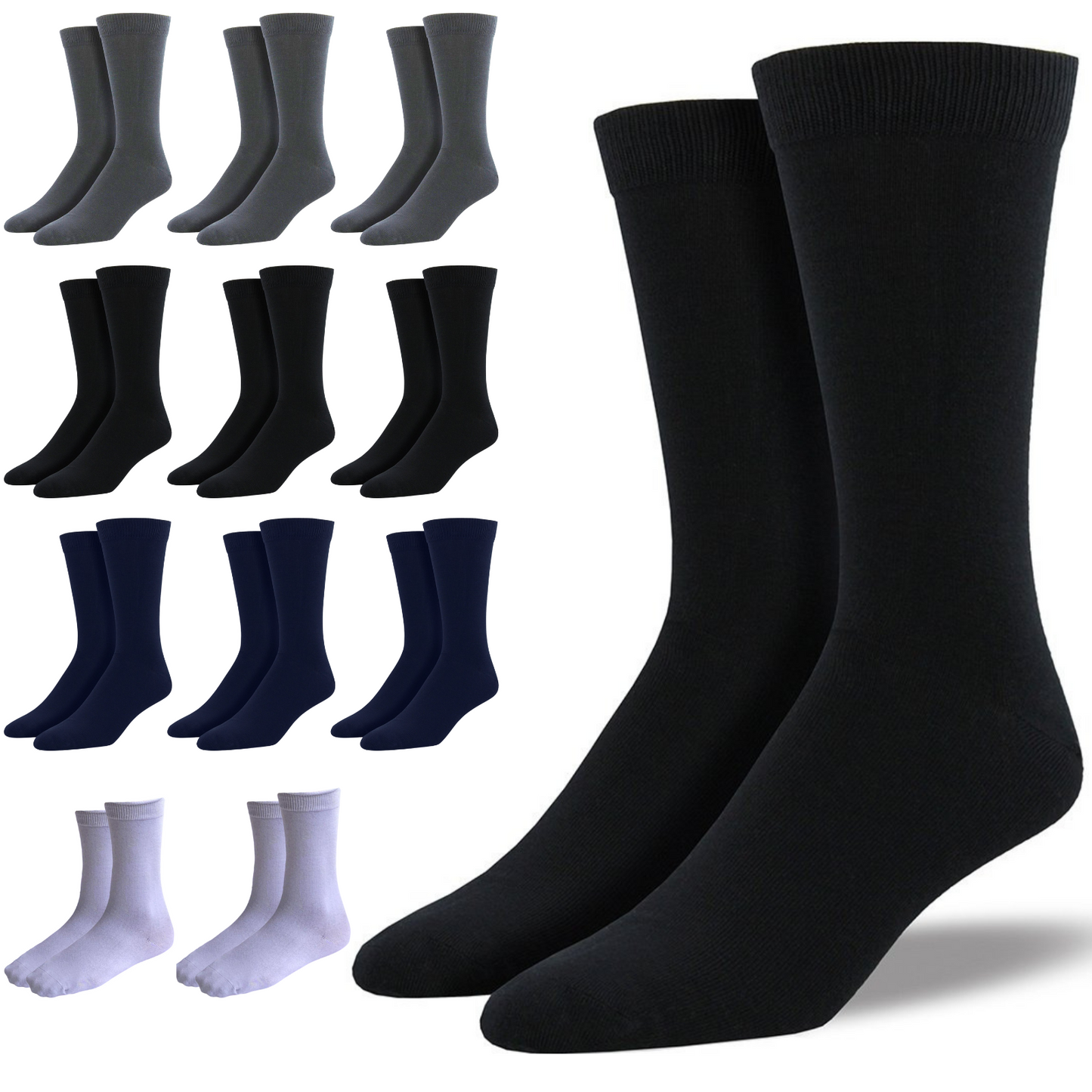 12 Pairs Premium Bamboo Loose Top Socks Diabetic Diabetes Circulation Eco Sox-0