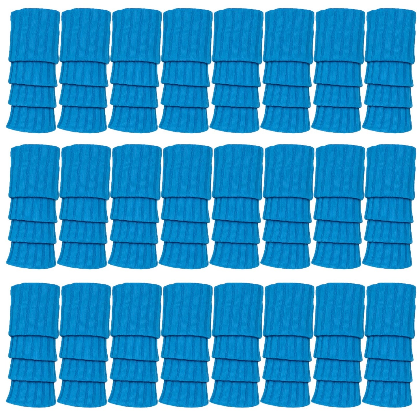 24x Womens Leg Warmers Disco Winter Knit Dance Party Crochet Legging Socks Costume - Topaz Blue