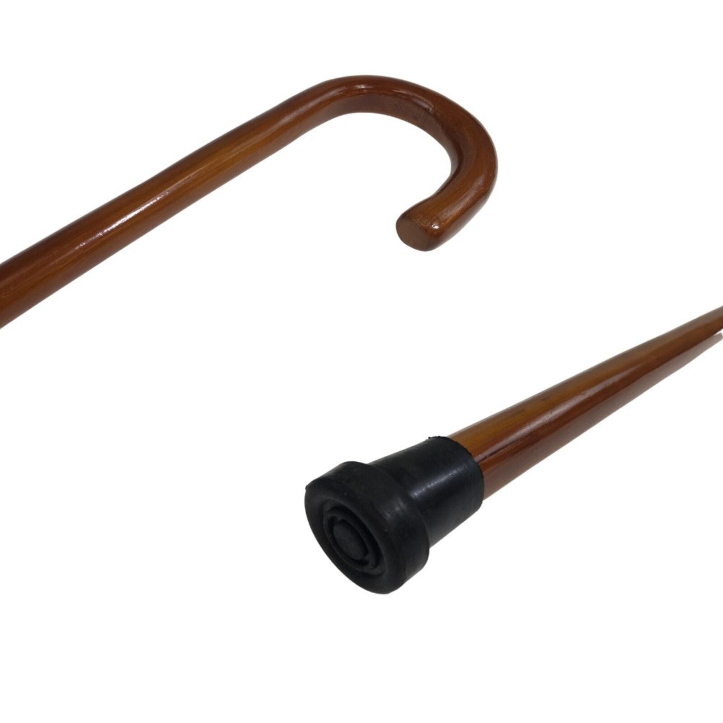 92cm WOODEN WALKING STICK Wood Cane Pole Carved Varnished Deluxe Quality Sturdy - Brown-3