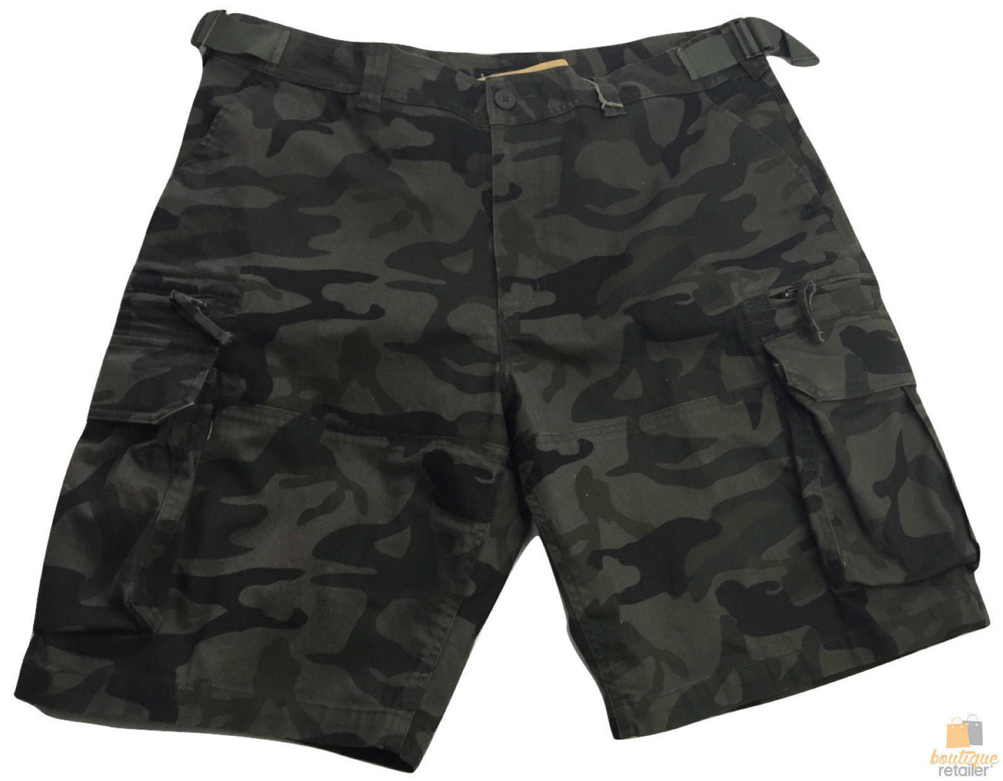 Deluxe Heavy Duty CARGO SHORTS 100% COTTON Drill Summer Work Adjustable in Camouflage