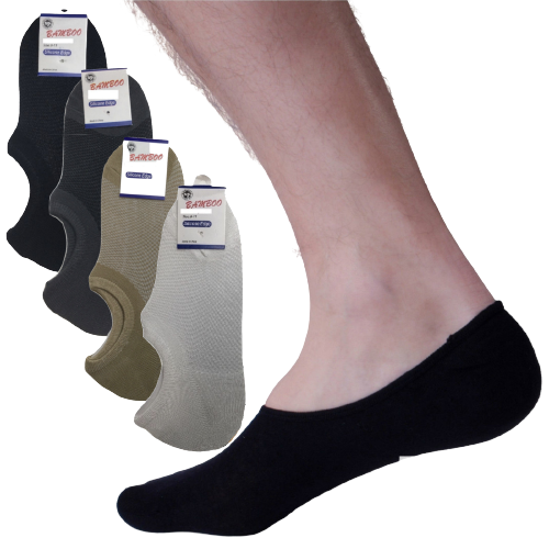 6x Pairs No Show Bamboo Socks Non-Slip Heel Grip Low Cut Invisible Footlet New-0