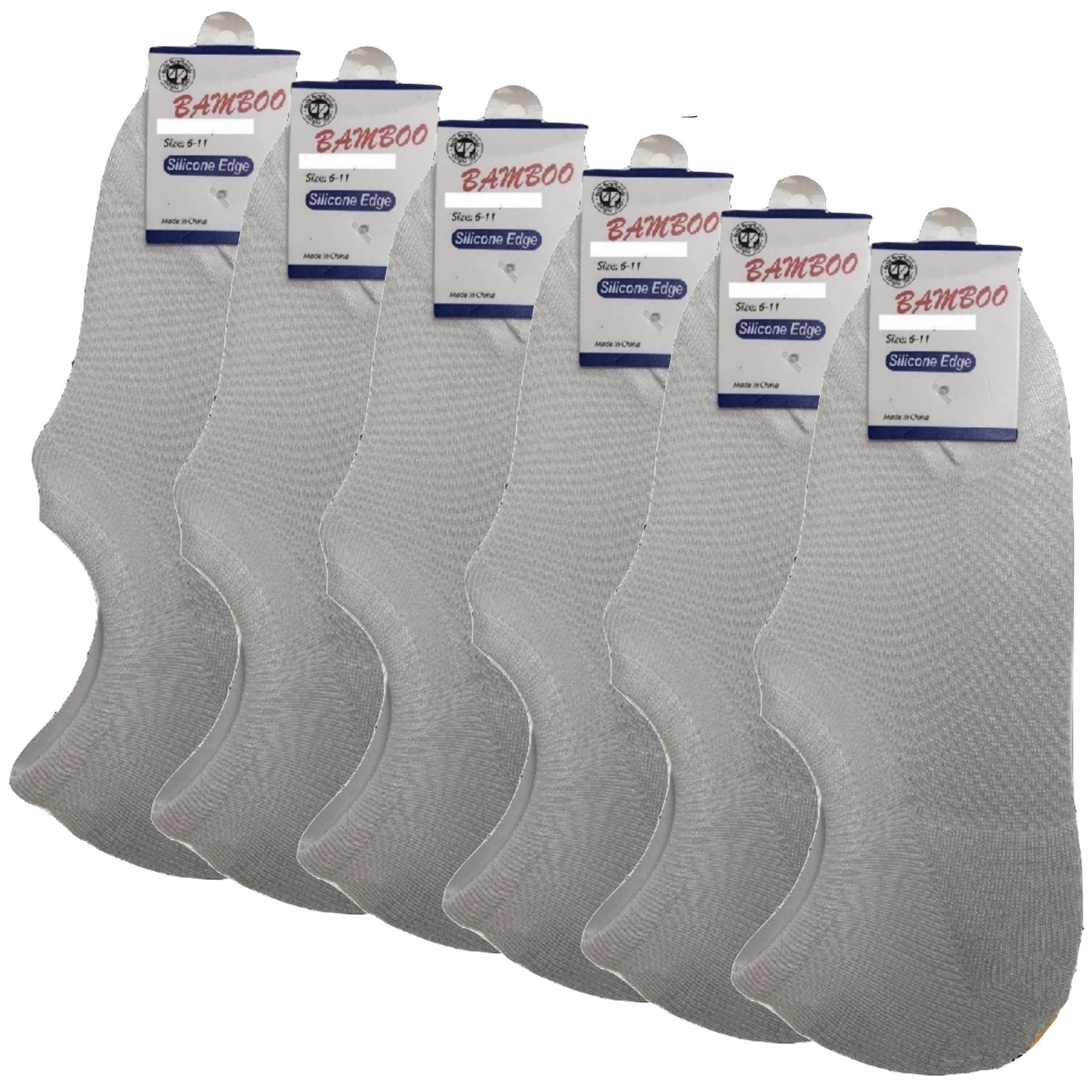 6x Pairs No Show Bamboo Socks Non-Slip Heel Grip Low Cut Invisible Footlet New-14