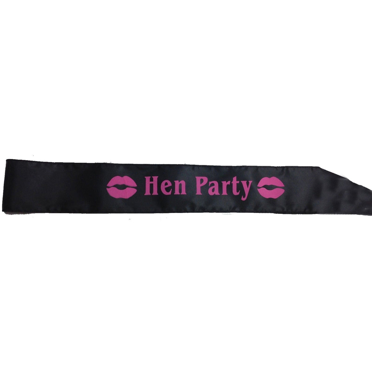 Hens Night Satin Sash Bridal Party Wedding Hen Party - Black w/ Pink Writing