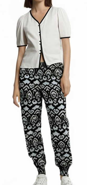 Womens Plus Size Baggy Harem Pants Bohemian Big & Tall Trousers in Black-5