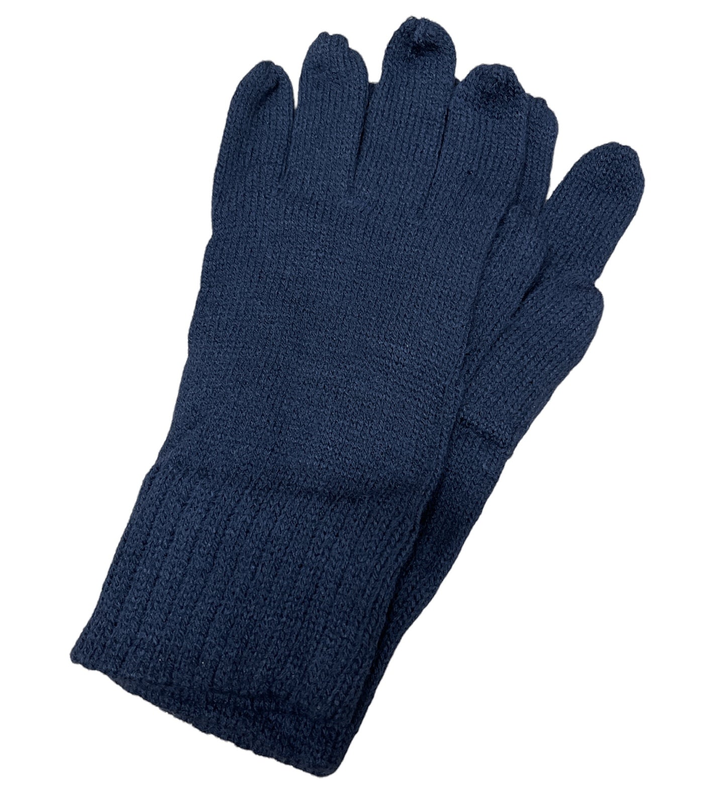 Acrylic Knitted Gloves Winter Warm Mens Soft Sports Snow Ski Loose Daggy MK416 - Navy - One Size Fits Most-1