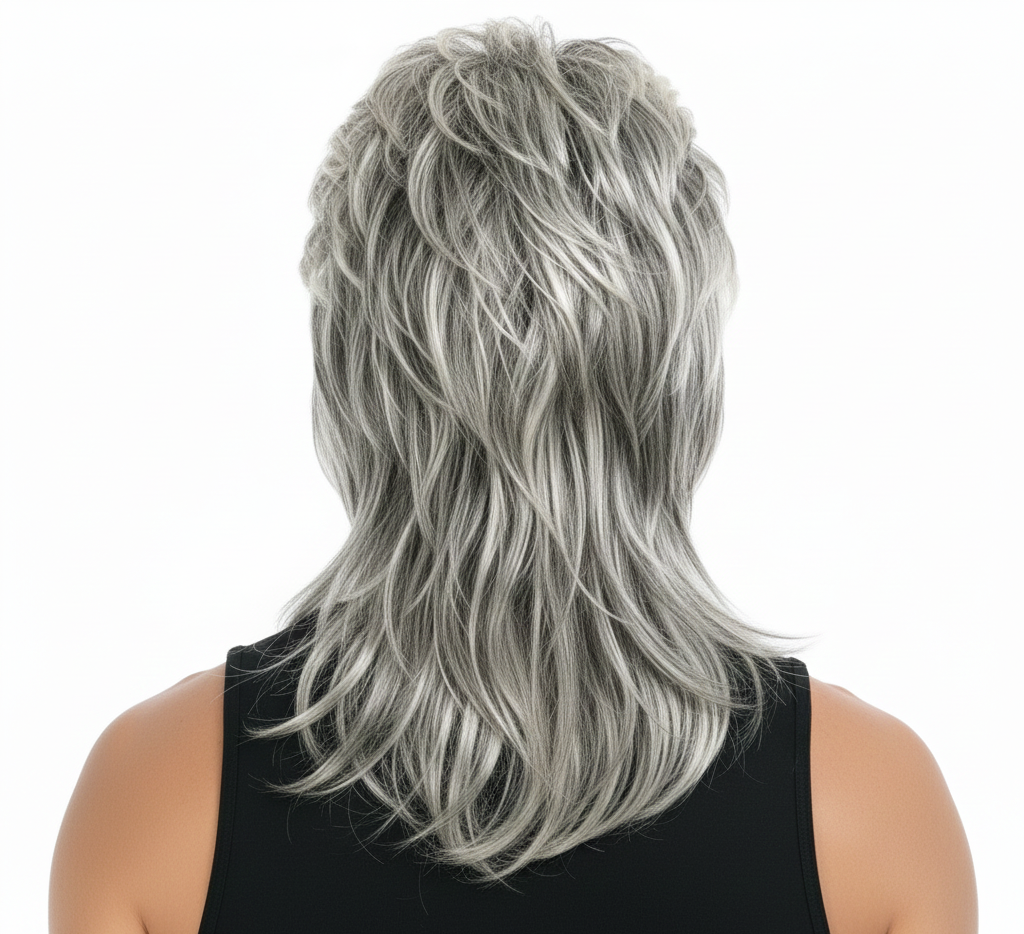 MULLET WIG 80s Fancy Dress Mens Party Costume Rock Bogan Accessory Punk 70s 90s - Ash Blonde