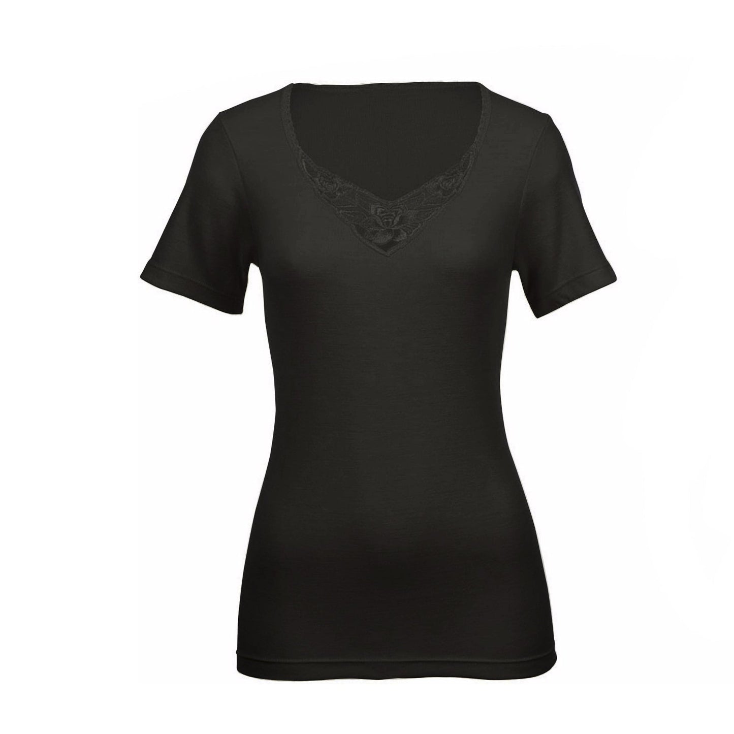 100% Pure Merino Wool Womens Short Sleeve Thermal Top Woolmark Thermals Fleece-7