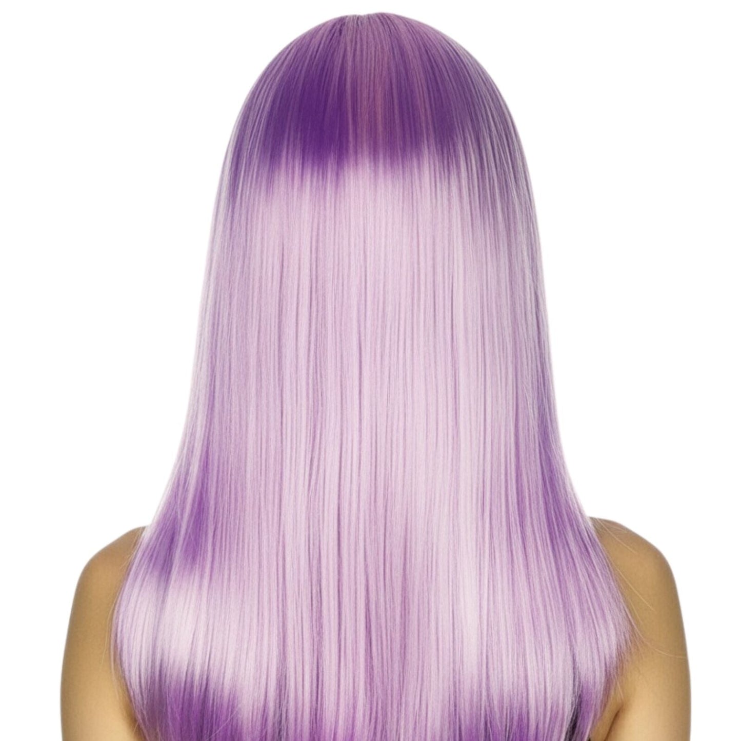 LONG WIG Straight Party Hair Costume Fringe Cosplay Fancy Dress 70cm Womens - Light Purple (22457)