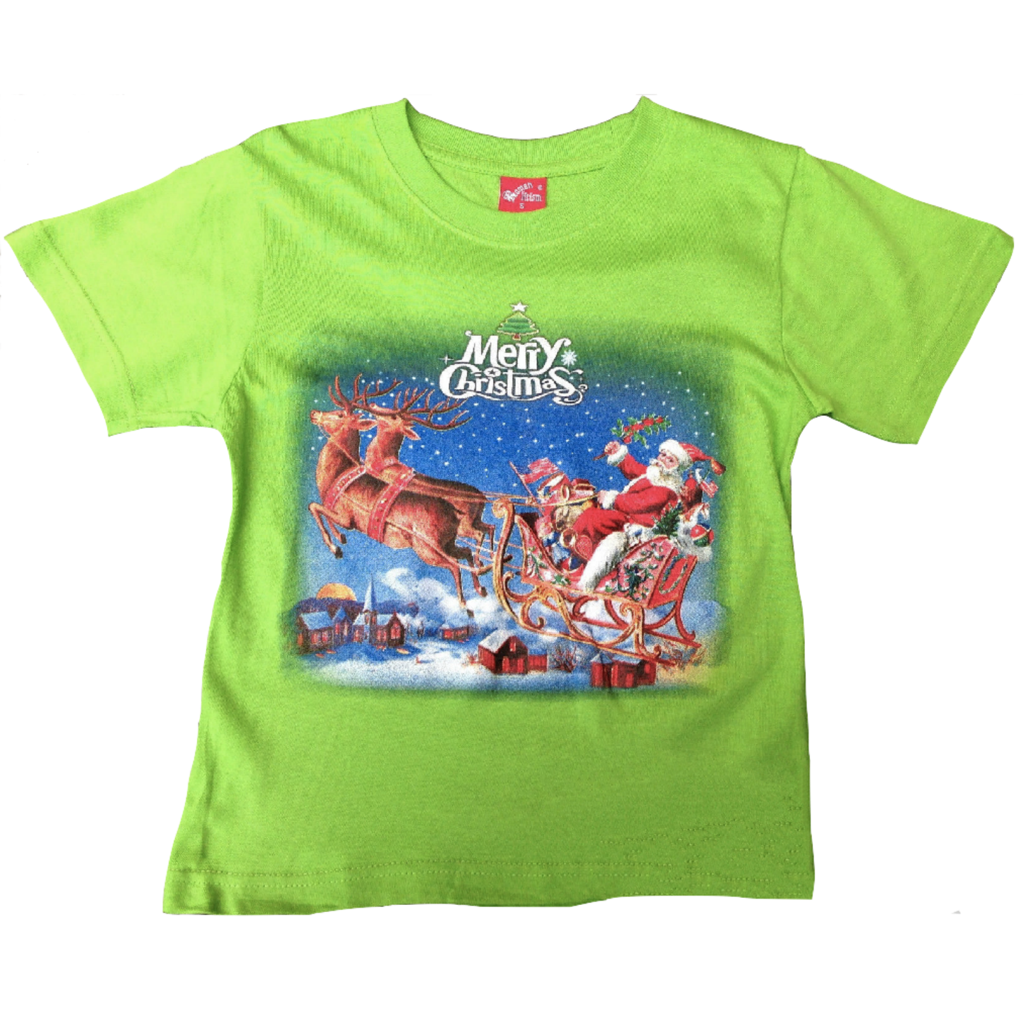 100% Cotton Kids Christmas T Shirt Xmas Top Santa Red White Party Costume-4