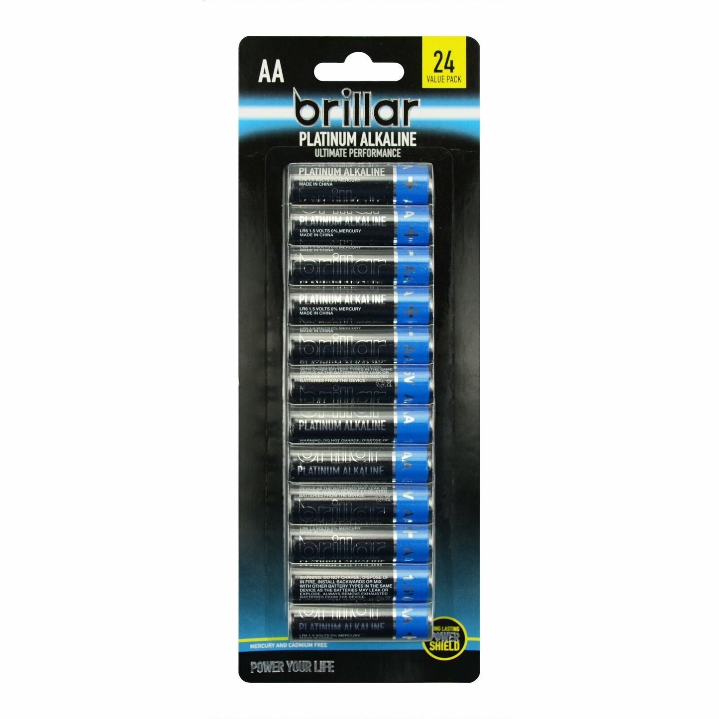 1 Pack of 24 Brillar AA Platinum Alkaline Batteries Long Lasting Power Home-1