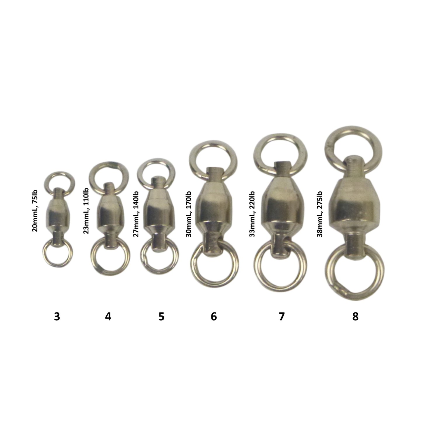Swimerz Heavy Duty Ball Bearing Swivels, Size 3, 20 pack-1