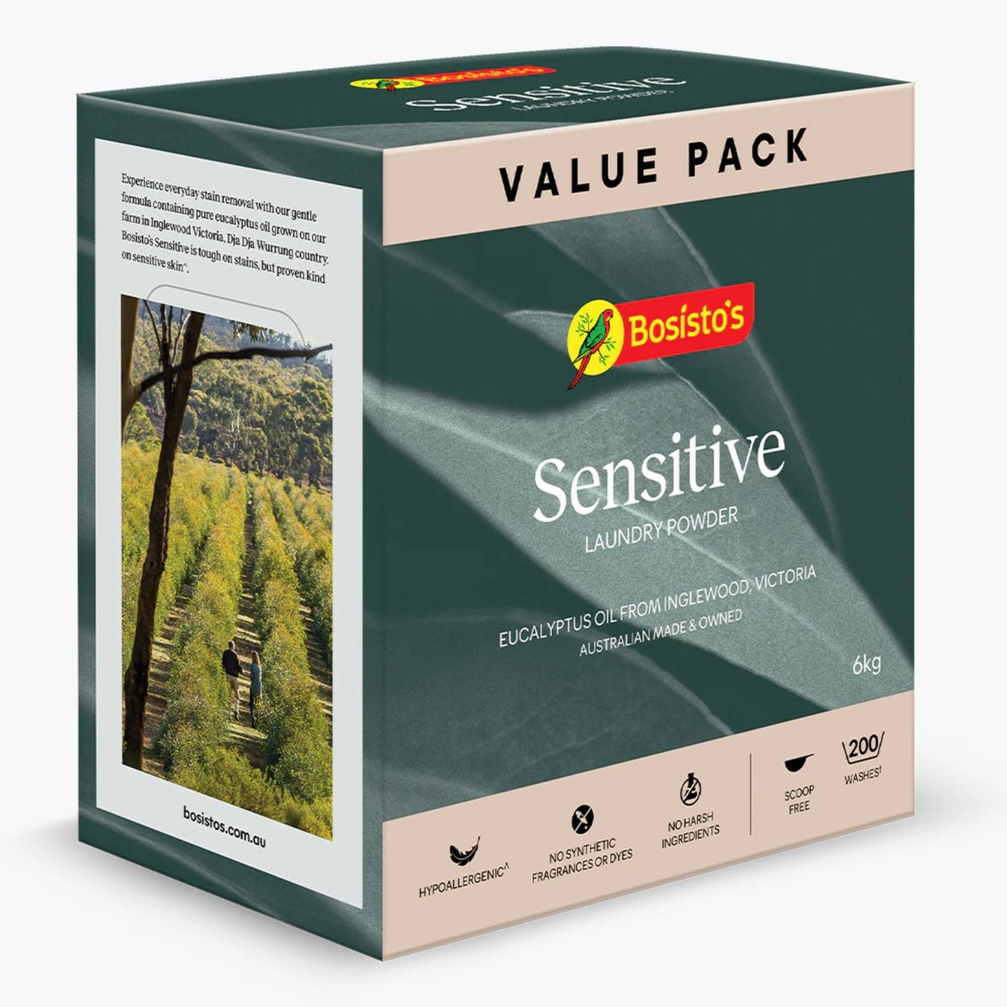 Bosisto's 6Kg Senstive Laundry Powder Refill - Eco Eucalyptus Washing Detergent-0